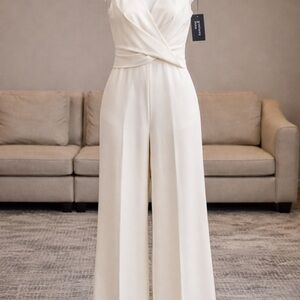 Marciano White Wrap-Front Wide-Leg Jumpsuit